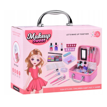 Kuferek z kosmetykami do makijażu i malowania paznokci dla dziewczynek